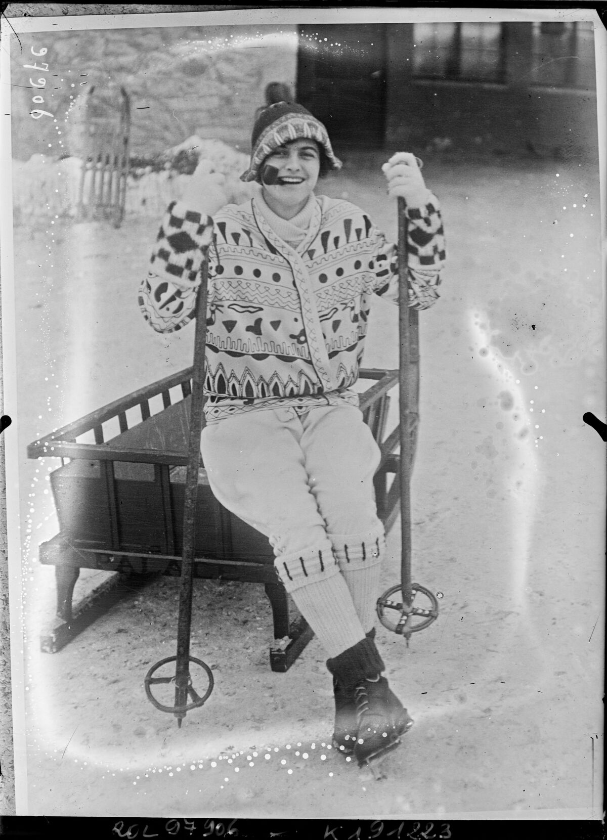Silhouette de mode photographiée en 1925 à Saint-Moritz