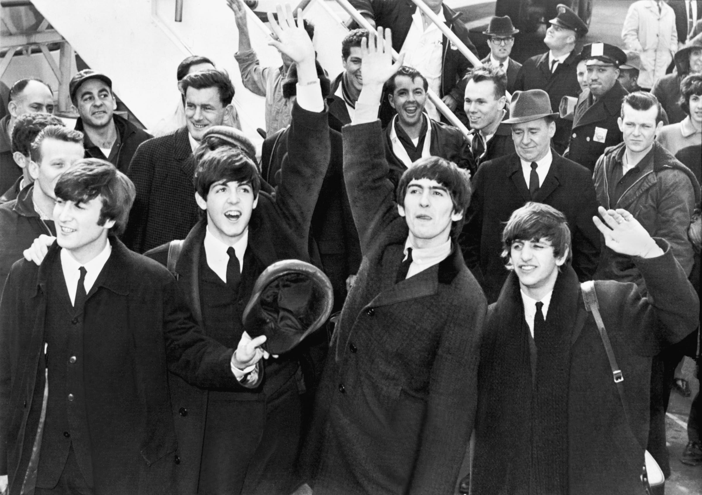 The Beatles arrivent à l’aéroport JFK, culture populaire des années 1960